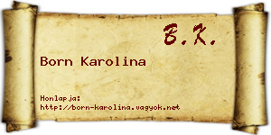 Born Karolina névjegykártya